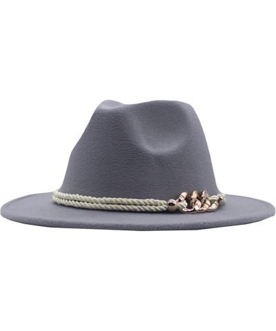 Classic Wool Fedora for Women Panama Jazz Hat Wide Floppy Bucket Fashion Elegant Belt Buckle Party Cap Red $16.74 Fedoras