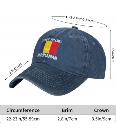 I'm Not Yelling I'm Romanian Cotton Unisex Baseball Cap Classic Washed Denim Trucker Cap Adjustable,Black Navy Blue $10.88 Ba...