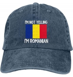 I'm Not Yelling I'm Romanian Cotton Unisex Baseball Cap Classic Washed Denim Trucker Cap Adjustable,Black Navy Blue $10.88 Ba...