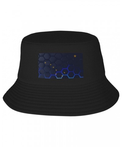 Flag of Alaska Bucket Hat for Men Women Outdoor Summer Beach Travel Fishing Cap Black $12.89 Bucket Hats