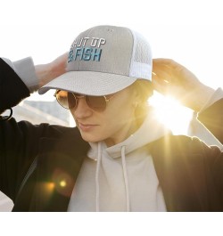 Trucker Baseball Cap Shut up & Fish Cotton Dad Hats for Men & Women Heather Khaki White $15.39 Baseball Caps