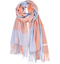 Women's Plaid Tassel Scarf Winter Thickening Warm Shawl Large Scarves Long Wrap Orange $9.85 Scarves