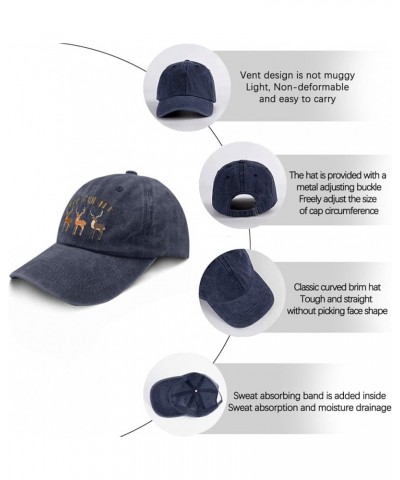 Deer Hunter Hiking Hats for Women, Deer Hunter Funny Hiking Cap Gifts for Men Hats,Deer Trendy Baseball Hat Sui Navy Blue $7....