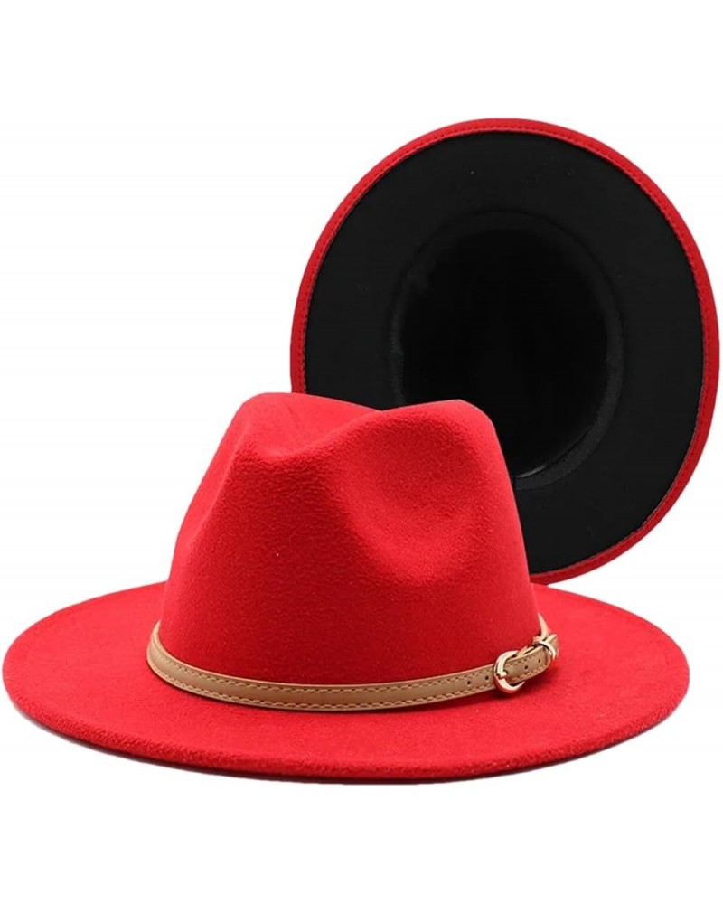 Women and Men Winter Two-Color Fedora Hat with Accessories Adjustable Unisex Hat Jazz Hat 8 $18.70 Fedoras