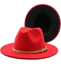 Women and Men Winter Two-Color Fedora Hat with Accessories Adjustable Unisex Hat Jazz Hat 8 $18.70 Fedoras