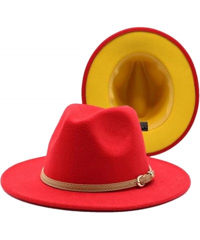 Women and Men Winter Two-Color Fedora Hat with Accessories Adjustable Unisex Hat Jazz Hat 8 $18.70 Fedoras