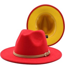 Women and Men Winter Two-Color Fedora Hat with Accessories Adjustable Unisex Hat Jazz Hat 8 $18.70 Fedoras