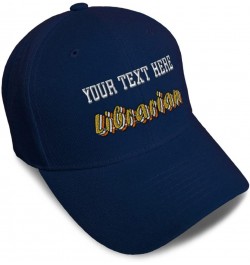 Baseball Cap Librarian Library Acrylic Reading Dad Hats for Men and Women Navy Personalized Text Here $13.24 Baseball Caps