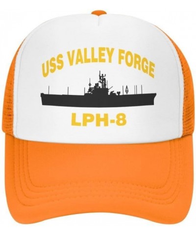 USS Valley Forge Lph-8 Flag-Trucker Hats Denim Hats Cowboy Knit hat Baseball Caps Fisherman's hat Orange $16.47 Baseball Caps