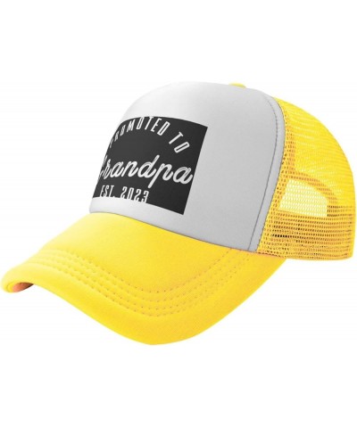 Promoted to Grandpa Est. 2023 Grandfather Gift Baseball Cap Men Hats Women Cowboy hat Dad Hat Trucker hat Black Yellow $10.19...