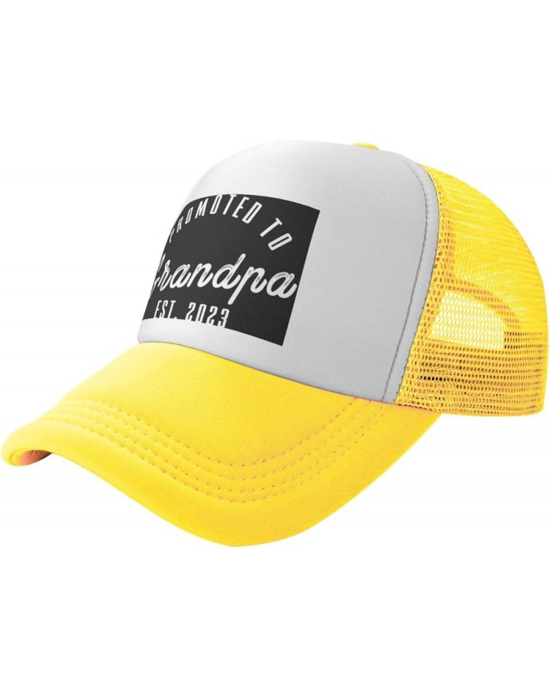 Promoted to Grandpa Est. 2023 Grandfather Gift Baseball Cap Men Hats Women Cowboy hat Dad Hat Trucker hat Black Yellow $10.19...