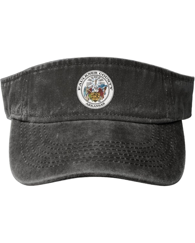 Faulkner County, Arkansas Official Seal Sun Hat Sun Visor Hats for Women Men Baseball Cap Golf Hats Black $10.18 Sun Hats