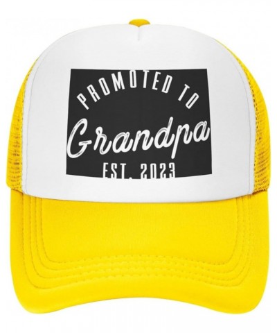 Promoted to Grandpa Est. 2023 Grandfather Gift Baseball Cap Men Hats Women Cowboy hat Dad Hat Trucker hat Black Yellow $10.19...