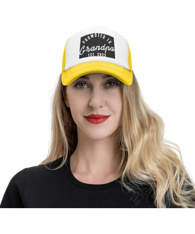 Promoted to Grandpa Est. 2023 Grandfather Gift Baseball Cap Men Hats Women Cowboy hat Dad Hat Trucker hat Black Yellow $10.19...