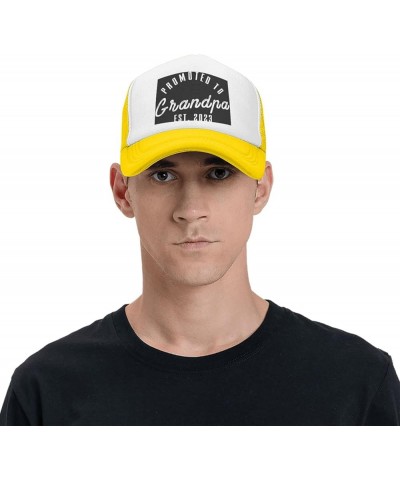 Promoted to Grandpa Est. 2023 Grandfather Gift Baseball Cap Men Hats Women Cowboy hat Dad Hat Trucker hat Black Yellow $10.19...