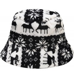 Winter Warm Faux Fur Bucket Hat for Women Rabbit Fur Thick Plush Fisherman Cap Oversized Fluffy Snow Hat O61_black $8.84 Skul...