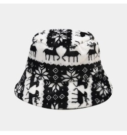 Winter Warm Faux Fur Bucket Hat for Women Rabbit Fur Thick Plush Fisherman Cap Oversized Fluffy Snow Hat O61_black $8.84 Skul...