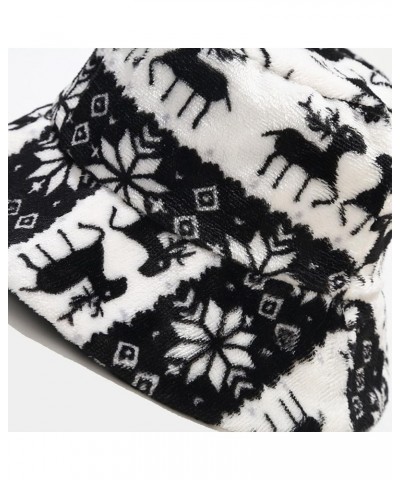 Winter Warm Faux Fur Bucket Hat for Women Rabbit Fur Thick Plush Fisherman Cap Oversized Fluffy Snow Hat O61_black $8.84 Skul...