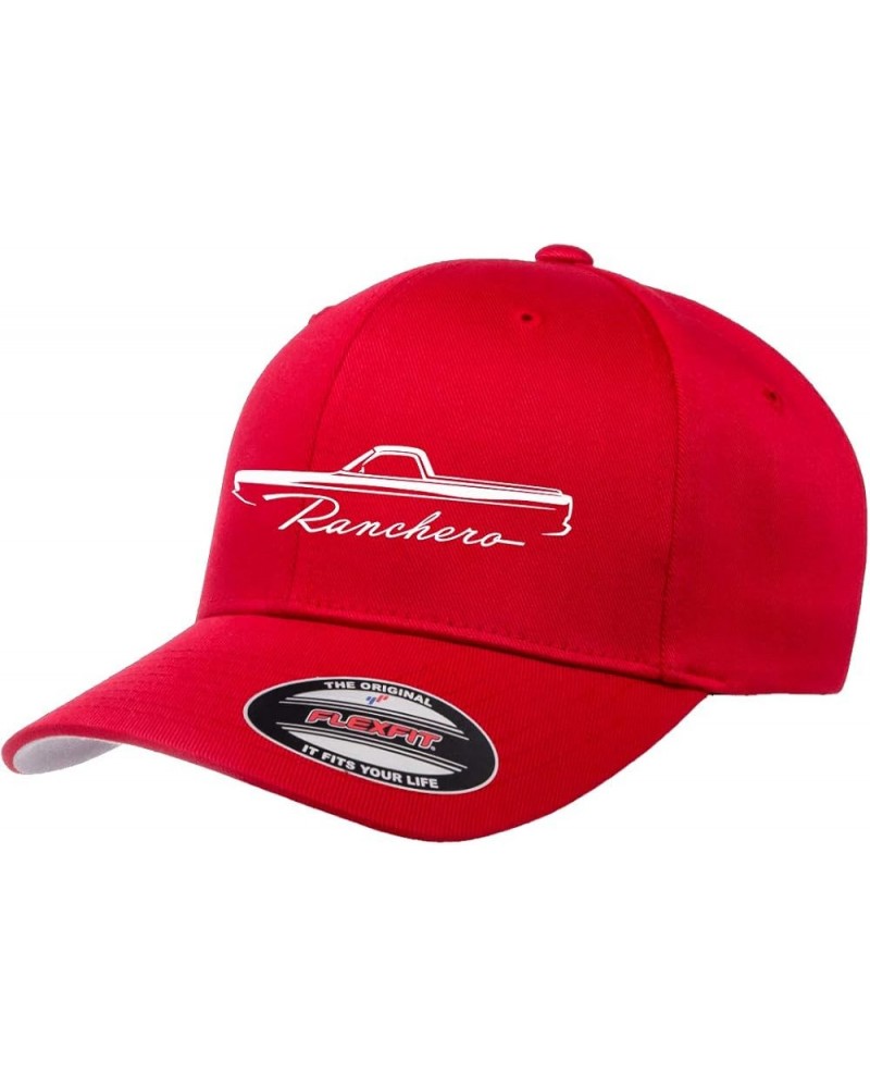 1968 1969 Ford Ranchero Truck Outline Design Flexfit 6277 Athletic Baseball Fitted Hat Cap Red $11.75 Baseball Caps