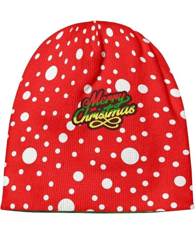 Ugly Christmas Beanie of Quality Knit Fabric, Breathability & Elasticity Skull Cap Hat Red Polka Dot Merry Christmas Tree $9....