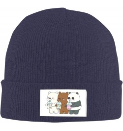 We and Bare and Bears Warm Knitted Wool Hat Cuffed Thick Warm Fleece Print Stylish Knit Gifts Winter Hats Black Navy Blue $9....