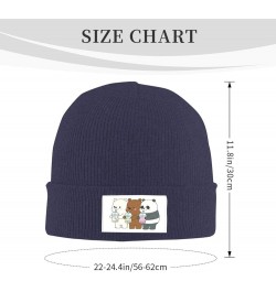 We and Bare and Bears Warm Knitted Wool Hat Cuffed Thick Warm Fleece Print Stylish Knit Gifts Winter Hats Black Navy Blue $9....