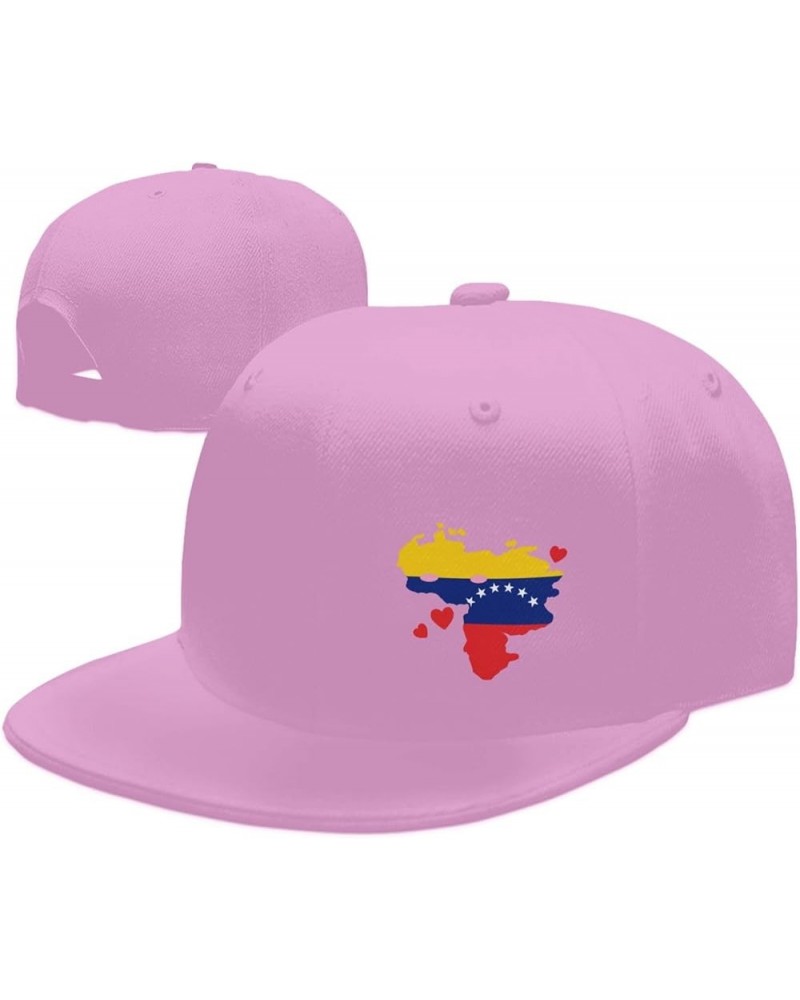 Flag of Venezuela State Hatblack Flat Bill Caps Dad Hat Baseball Cap for Men Women Pink $10.80 Baseball Caps