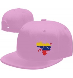 Flag of Venezuela State Hatblack Flat Bill Caps Dad Hat Baseball Cap for Men Women Pink $10.80 Baseball Caps