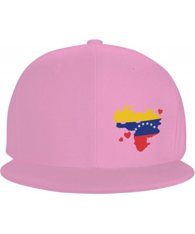 Flag of Venezuela State Hatblack Flat Bill Caps Dad Hat Baseball Cap for Men Women Pink $10.80 Baseball Caps