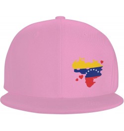 Flag of Venezuela State Hatblack Flat Bill Caps Dad Hat Baseball Cap for Men Women Pink $10.80 Baseball Caps