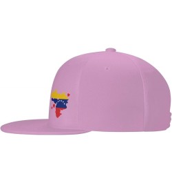 Flag of Venezuela State Hatblack Flat Bill Caps Dad Hat Baseball Cap for Men Women Pink $10.80 Baseball Caps