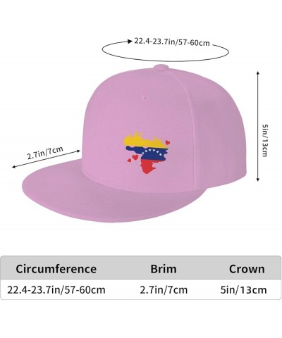 Flag of Venezuela State Hatblack Flat Bill Caps Dad Hat Baseball Cap for Men Women Pink $10.80 Baseball Caps