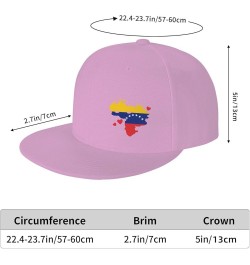 Flag of Venezuela State Hatblack Flat Bill Caps Dad Hat Baseball Cap for Men Women Pink $10.80 Baseball Caps