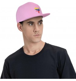 Flag of Venezuela State Hatblack Flat Bill Caps Dad Hat Baseball Cap for Men Women Pink $10.80 Baseball Caps