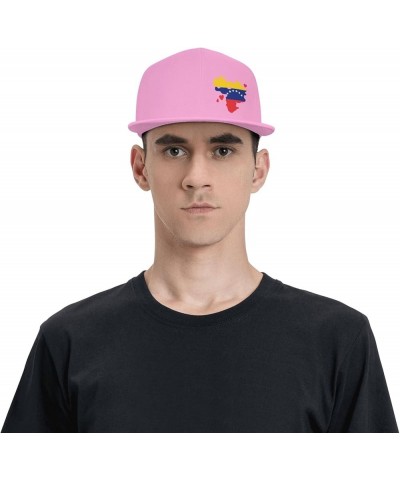 Flag of Venezuela State Hatblack Flat Bill Caps Dad Hat Baseball Cap for Men Women Pink $10.80 Baseball Caps