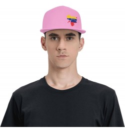 Flag of Venezuela State Hatblack Flat Bill Caps Dad Hat Baseball Cap for Men Women Pink $10.80 Baseball Caps