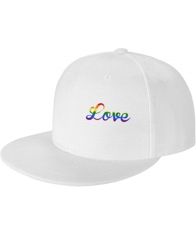 Love Gay Pride LGBT Trucker Hat Men Baseball Cap Women Dad Hat Sun Hat Adjustable Ponytail Hat Black White $9.69 Baseball Caps