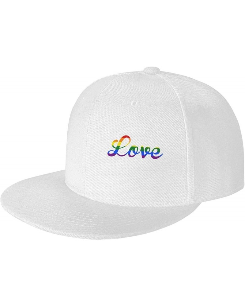 Love Gay Pride LGBT Trucker Hat Men Baseball Cap Women Dad Hat Sun Hat Adjustable Ponytail Hat Black White $9.69 Baseball Caps