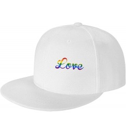 Love Gay Pride LGBT Trucker Hat Men Baseball Cap Women Dad Hat Sun Hat Adjustable Ponytail Hat Black White $9.69 Baseball Caps