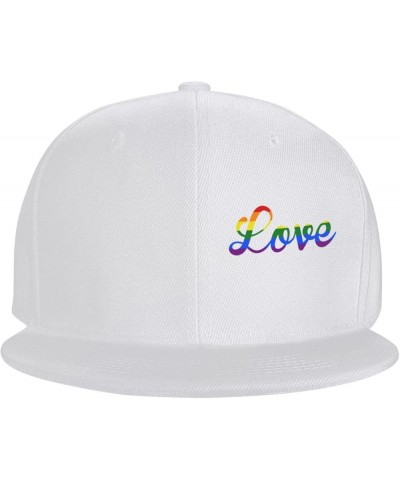 Love Gay Pride LGBT Trucker Hat Men Baseball Cap Women Dad Hat Sun Hat Adjustable Ponytail Hat Black White $9.69 Baseball Caps