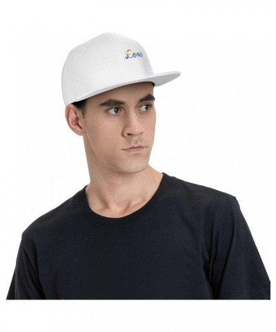 Love Gay Pride LGBT Trucker Hat Men Baseball Cap Women Dad Hat Sun Hat Adjustable Ponytail Hat Black White $9.69 Baseball Caps