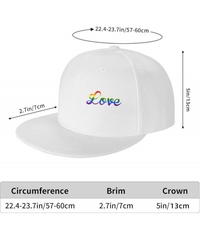 Love Gay Pride LGBT Trucker Hat Men Baseball Cap Women Dad Hat Sun Hat Adjustable Ponytail Hat Black White $9.69 Baseball Caps