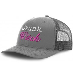 Trucker Baseball Cap Drunk Witch Cotton Dad Hats for Men & Women Grey $16.19 Baseball Caps