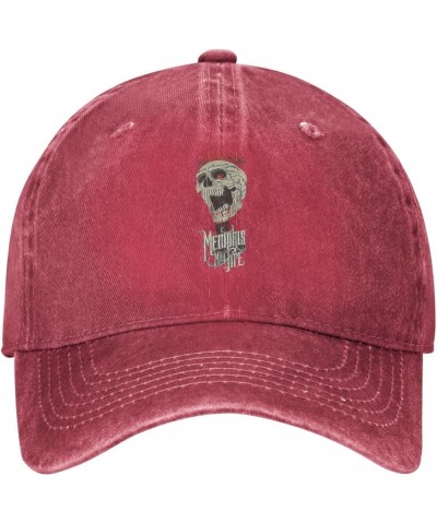 Memphis Music May and Fire Baseball Cap Denim Hat Outdoor Adjustable Classic Unisex Washed Cotton Soft Cap Black Red $10.37 B...