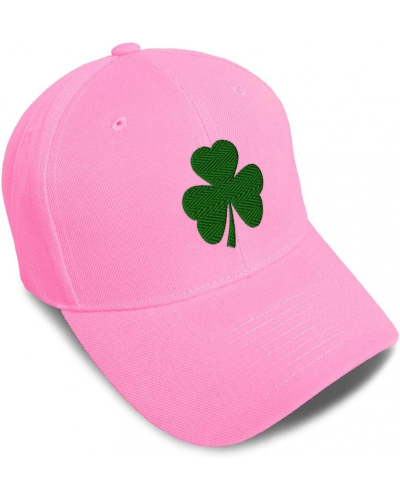 Custom Baseball Cap Shamrock Irish Embroidery Acrylic Dad Hats for Men & Women Soft Pink Design Only $14.03 Baseball Caps