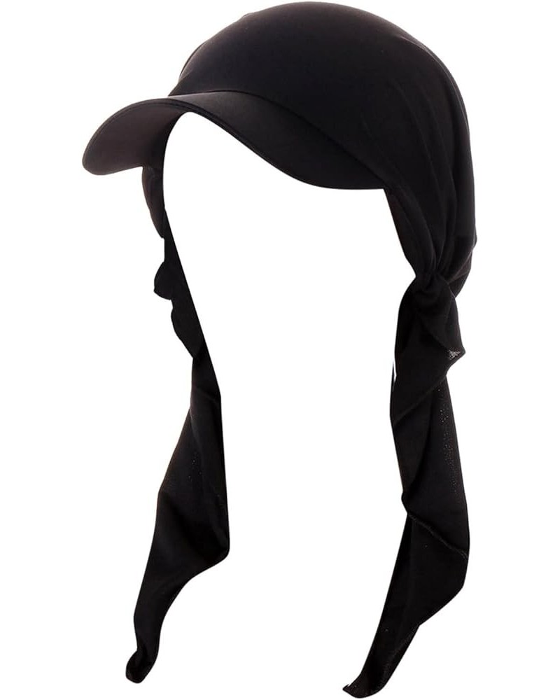 Baseball Hat Cap Hijab Shawl Simple Fabric Turban Summer Breathable Muslim Headscarf Hijab Cap for Women Men Black $5.34 Skul...