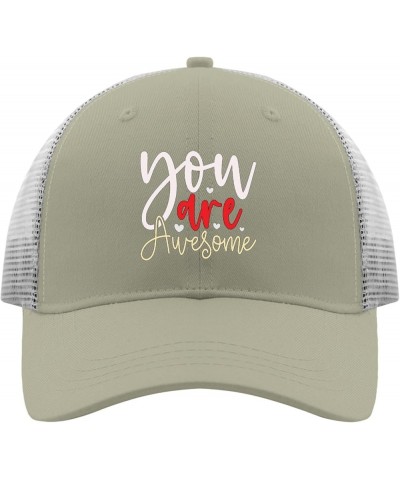 You are Awesome Baseball Cap Trucker Hat Women Apricot Womens Bucket Hat Gifts for Grandpa Sun Hat Apricot $11.87 Sun Hats