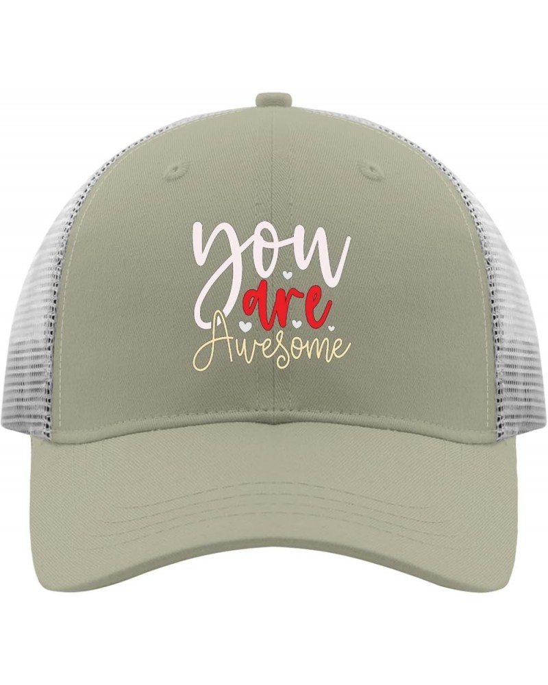 You are Awesome Baseball Cap Trucker Hat Women Apricot Womens Bucket Hat Gifts for Grandpa Sun Hat Apricot $11.87 Sun Hats