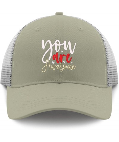 You are Awesome Baseball Cap Trucker Hat Women Apricot Womens Bucket Hat Gifts for Grandpa Sun Hat Apricot $11.87 Sun Hats