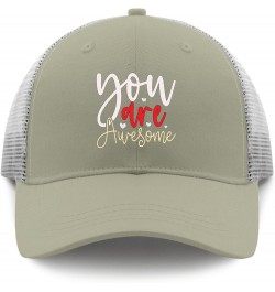 You are Awesome Baseball Cap Trucker Hat Women Apricot Womens Bucket Hat Gifts for Grandpa Sun Hat Apricot $11.87 Sun Hats